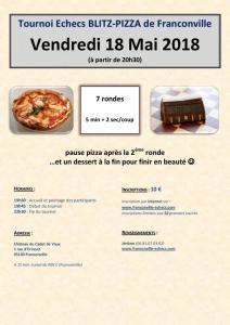 Tournoi Blitz-Pizza - Vendredi 18 mai 2018 � 19h30